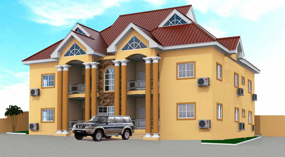 2 Bedrooms Double Flat Storey Building With First and Ground Floor Plan