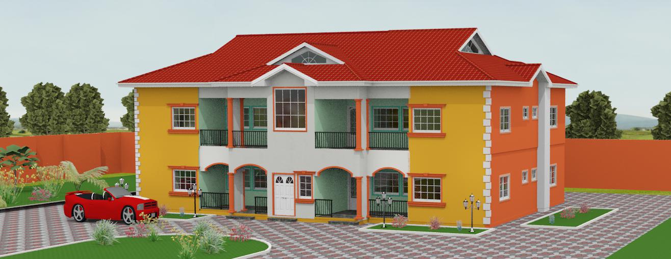 2 Bedrooms Double Flat Storey Building With First and Ground Floor Plan (8)