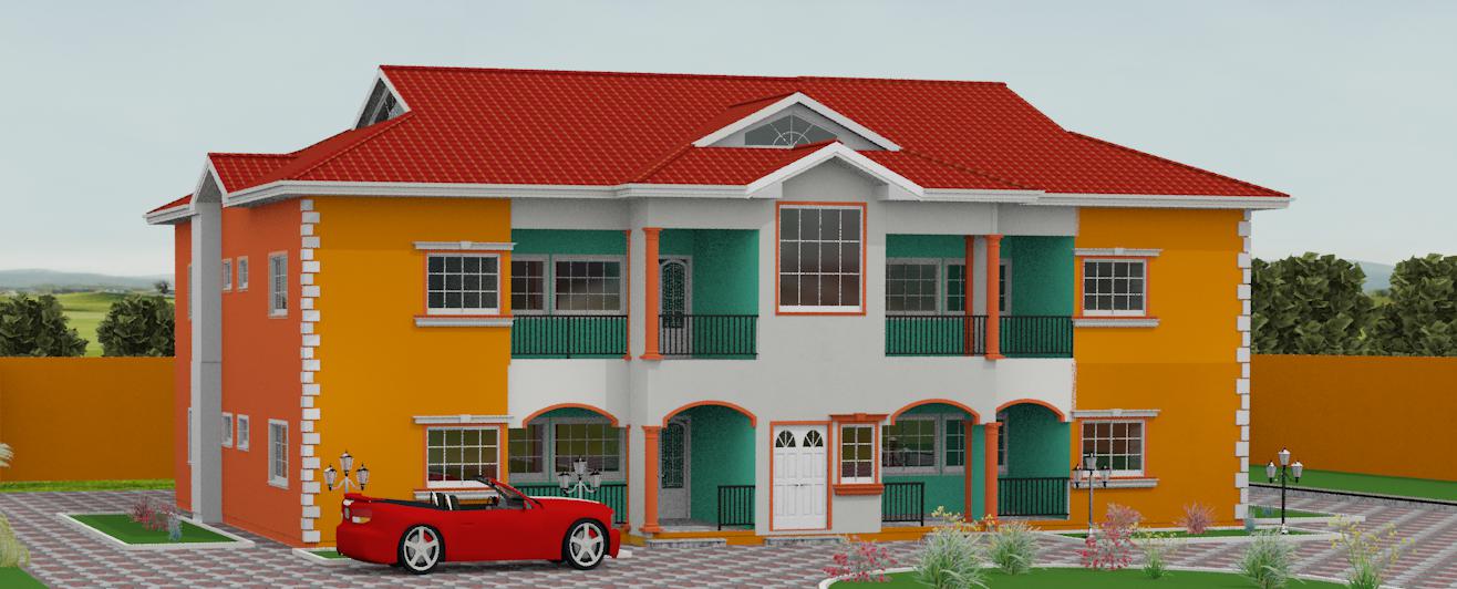 2 Bedrooms Double Flat Storey Building With First and Ground Floor Plan (8)