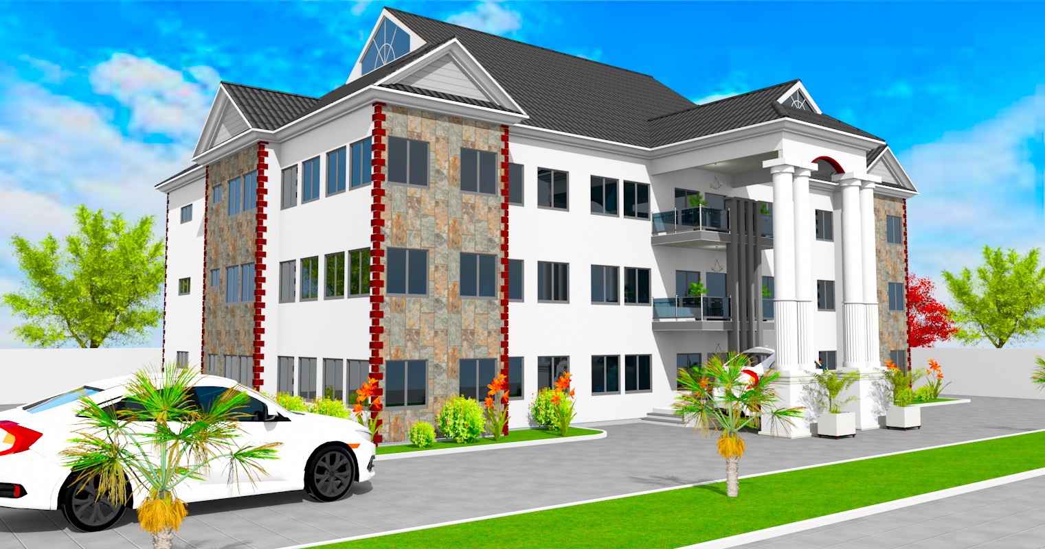 Hotel with Ground, First and Second Floor Plan (1)