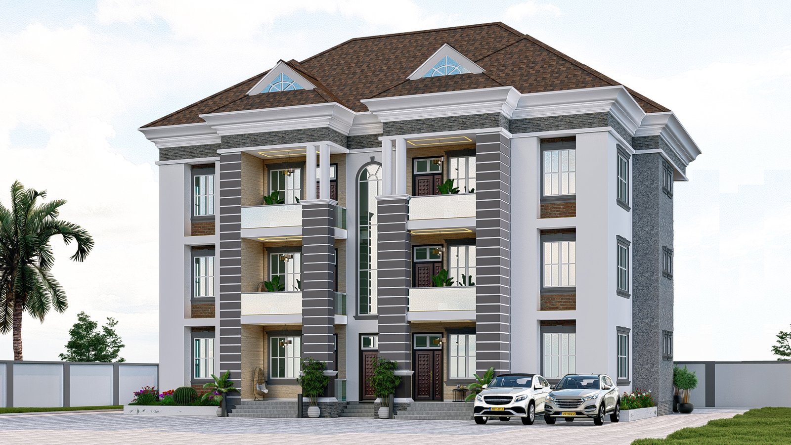 2 Bedrooms Double Flat Storey Building With Ground & Floor Plan